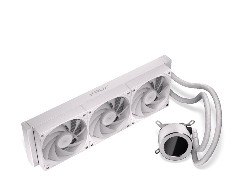 KRUX HydroGlance 360 ARGB LCD Weiß 3x120mm