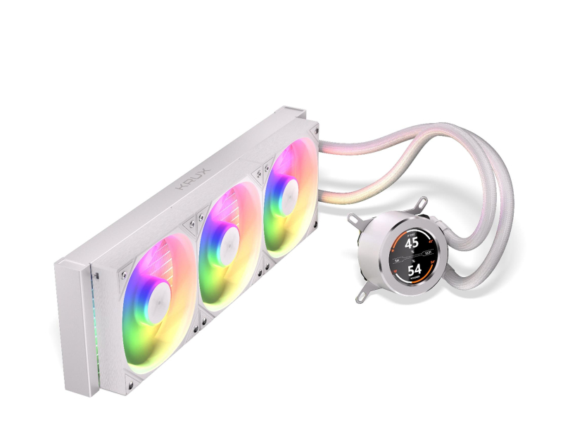 KRUX HydroGlance 360 ARGB LCD Weiß 3x120mm