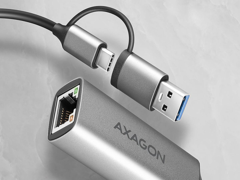 Axagon ADE-TXCA USB-C + USB-A Gigabit-Ethernet-Adapter