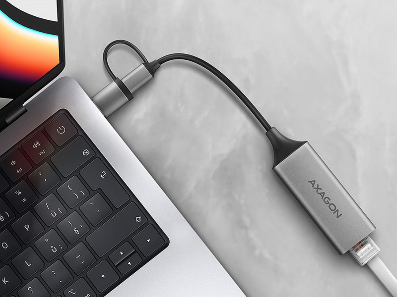 Axagon ADE-TXCA USB-C + USB-A Gigabit-Ethernet-Adapter