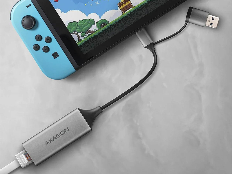 Axagon ADE-TXCA USB-C + USB-A Gigabit-Ethernet-Adapter