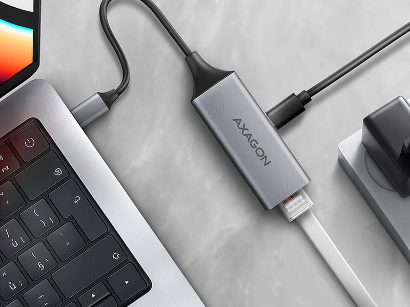 Axagon ADE-TXPD USB-C Gigabit-Ethernet-Adapter mit PD 100W
