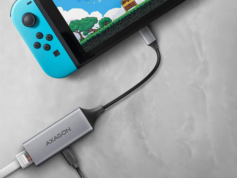 Axagon ADE-TXPD USB-C Gigabit-Ethernet-Adapter mit PD 100W