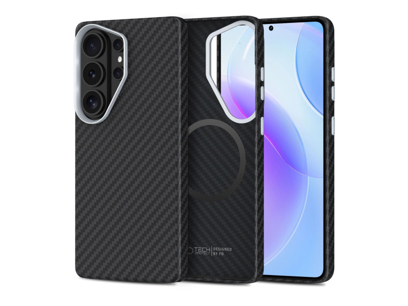 Tech-Protect Ion Carbon Magsafe Galaxy S26 Ultra Schwarz/Silber