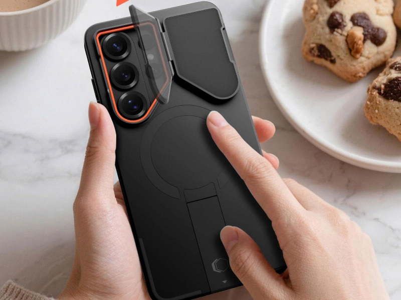 Tech-Protect Kevlar Aura Magsafe Galaxy S26 Schwarz/Orange