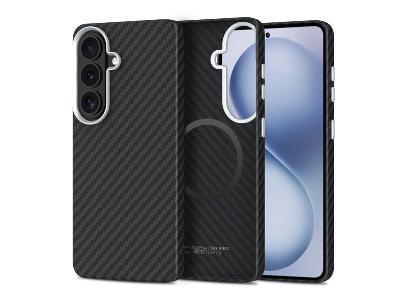 Tech-Protect Ion Carbon Magsafe Galaxy S26 Schwarz/Silber