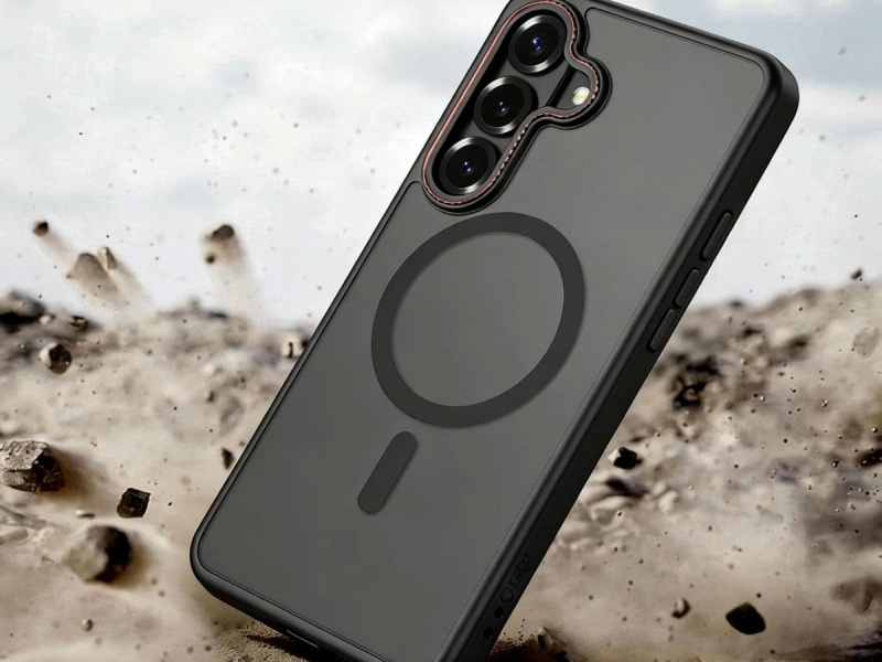 Tech-Protect Magcam Magsafe Galaxy S26 Matteschwarz/Rot