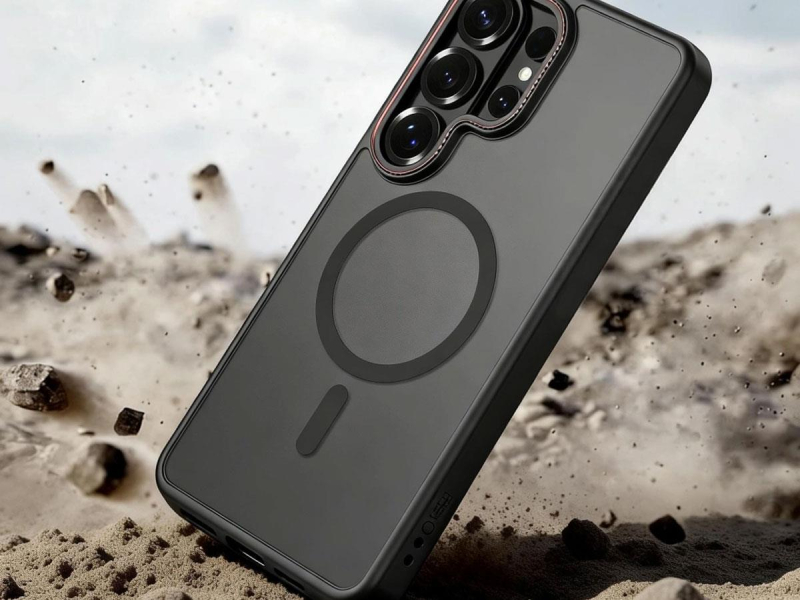 Tech-Protect Magcam Magsafe Galaxy S26 Ultra Matt Schwarz/Rot