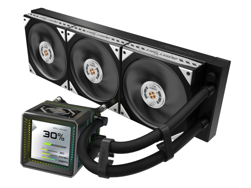 ASRock Steel Legend Dark 360 LCD 3x120mm