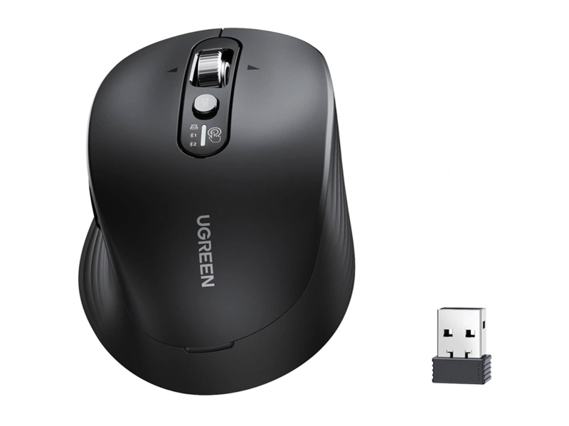 UGREEN Maus kabellos M752 Bluetooth 5.4 + 2,4 GHz 2xAA schwarz