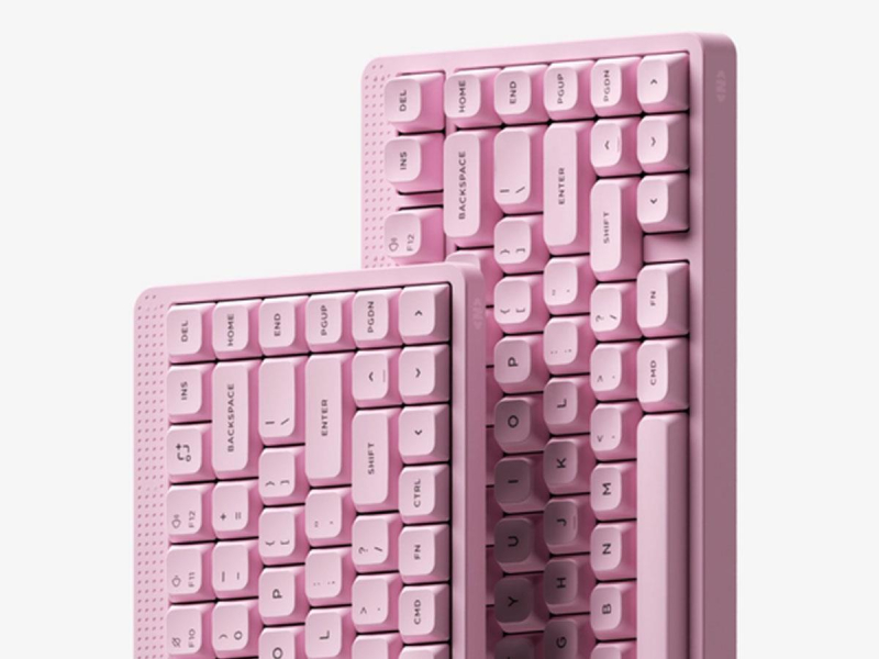 NuPhy Node 75 Low / Light Pink / Red nano