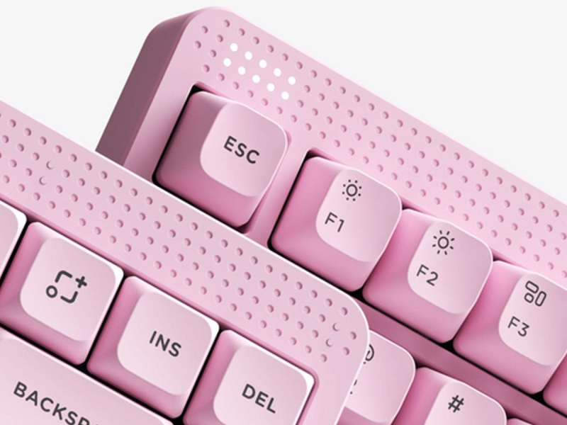 NuPhy Node 75 Low / Light Pink / Red nano