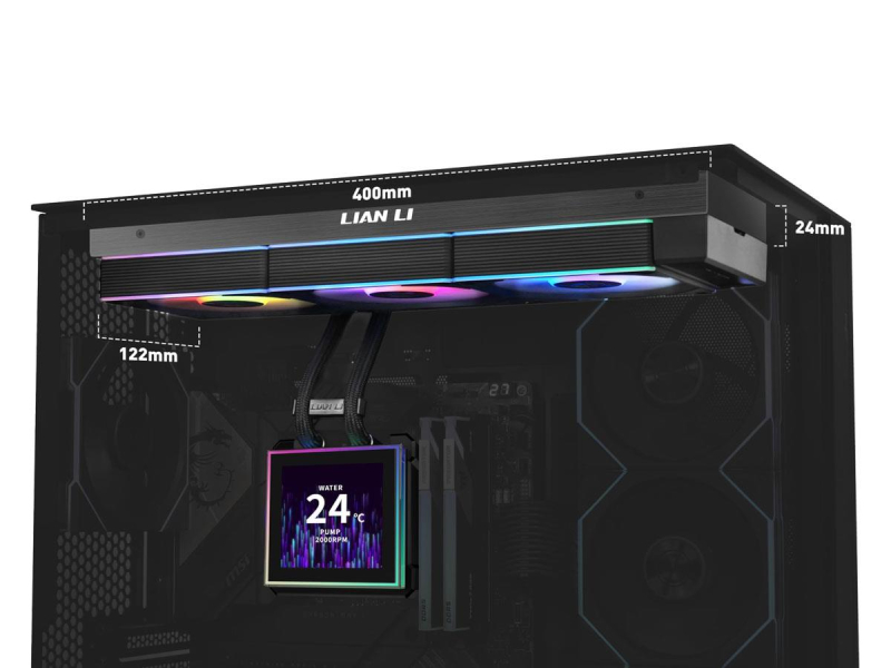 Lian Li HydroShift II LCD-S 360CL RGB LCD Schwarz 3x120mm