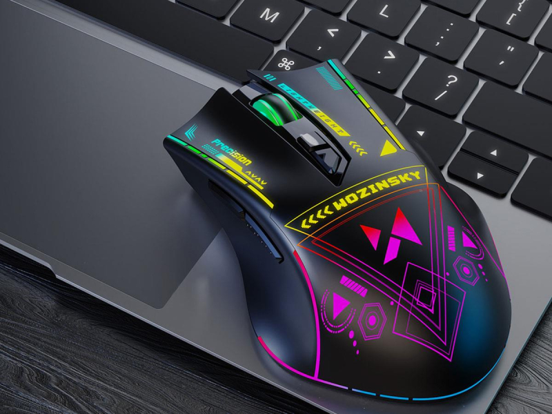 Wozinsky Kabellose Gaming-Maus optisch 3200 DPI RGB WMGB-3200