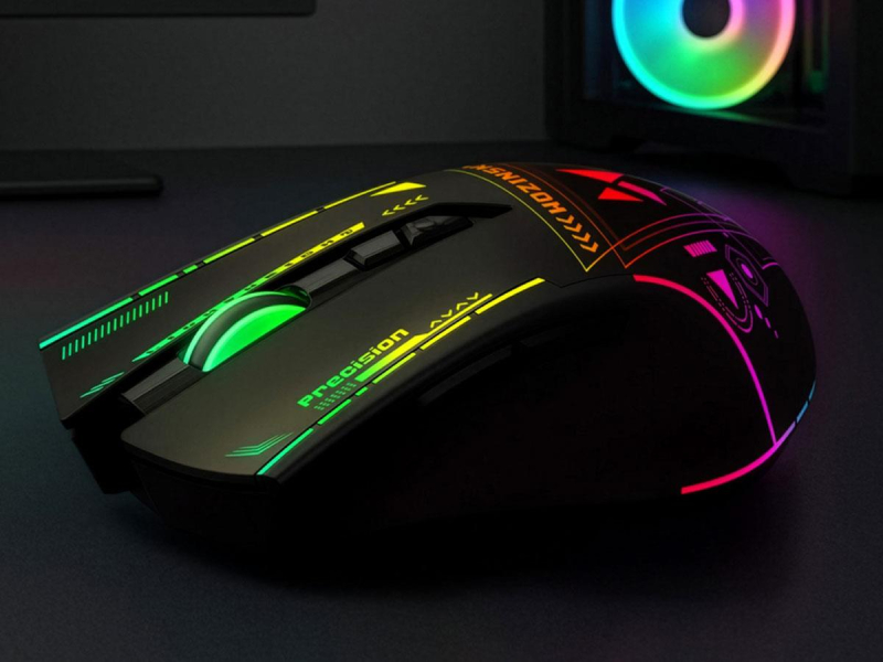 Wozinsky Kabellose Gaming-Maus optisch 3200 DPI RGB WMGB-3200