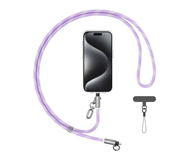 USAMS Lanyard Kabel zum Laden 30W USB-C Lightning 1,2m lila