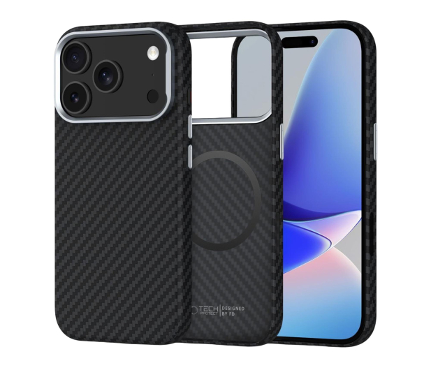 Tech-Protect Ion Carbon Magsafe für iPhone 17 Pro Schwarz/Silber
